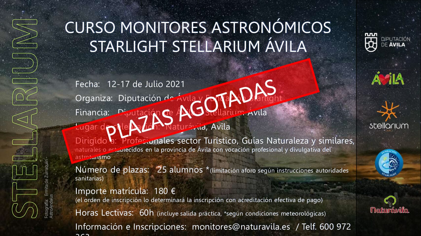CURSO MONITORES ASTRONOMICOS STARLIGHT STELLARIUM ÁVILA
